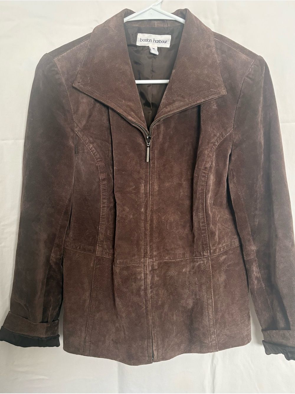 Boston Harbour Women's Brown Suede Zip-Front Jacket